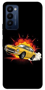 Чохол Retro comics car black для Tecno Camon 18 P