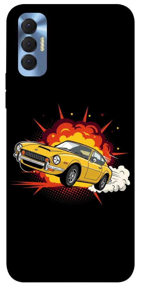 Чехол Retro comics car black для TECNO Spark 8P