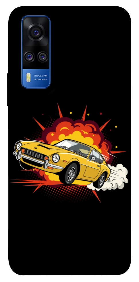 Чехол Retro comics car black для Vivo Y51a