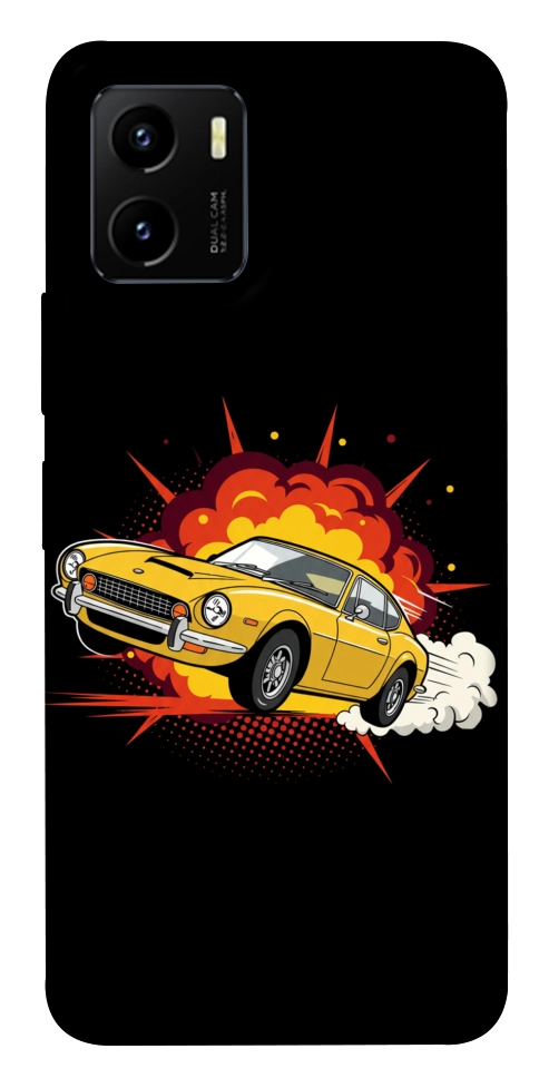 Чохол Retro comics car black для Vivo Y15s