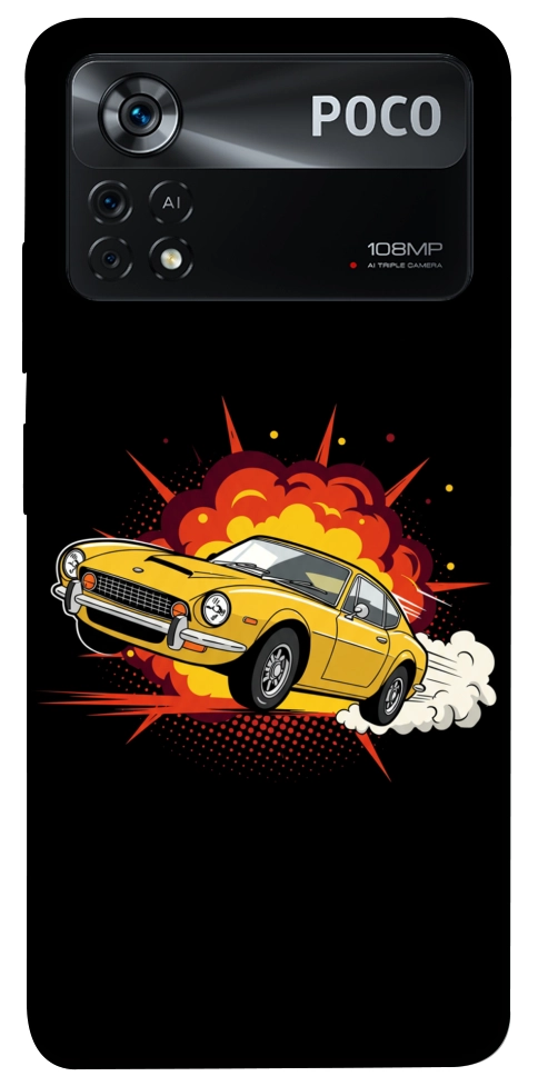 Чехол Retro comics car black для Xiaomi Poco X4 Pro