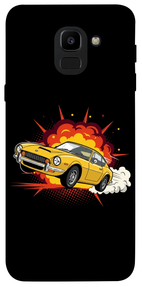 Чехол Retro comics car black для Galaxy J6 (2018)