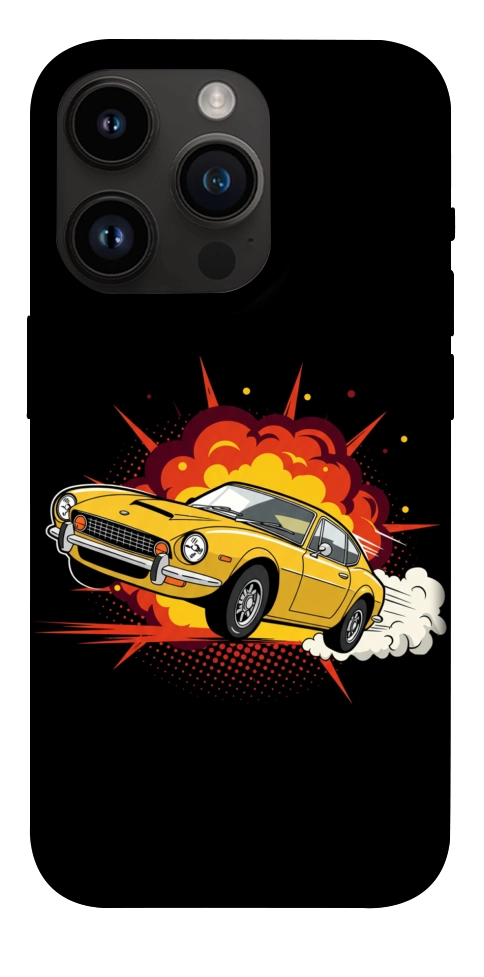 Чохол Retro comics car black для iPhone 14 Pro
