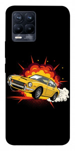 Чехол Retro comics car black для Realme 8