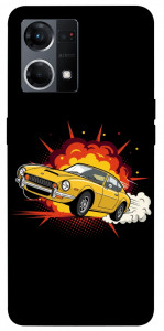 Чехол Retro comics car black для Oppo Reno 7 4G