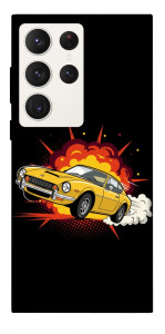 Чехол Retro comics car black для Galaxy S23 Ultra