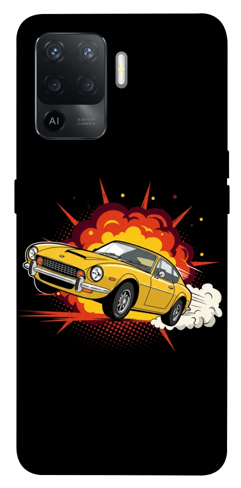 Чохол Retro comics car black для Oppo Reno 5 Lite