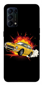 Чохол Retro comics car black для Oppo Reno 5 4G