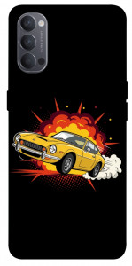 Чехол Retro comics car black для Oppo Reno 4