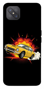 Чехол Retro comics car black для Oppo A92s