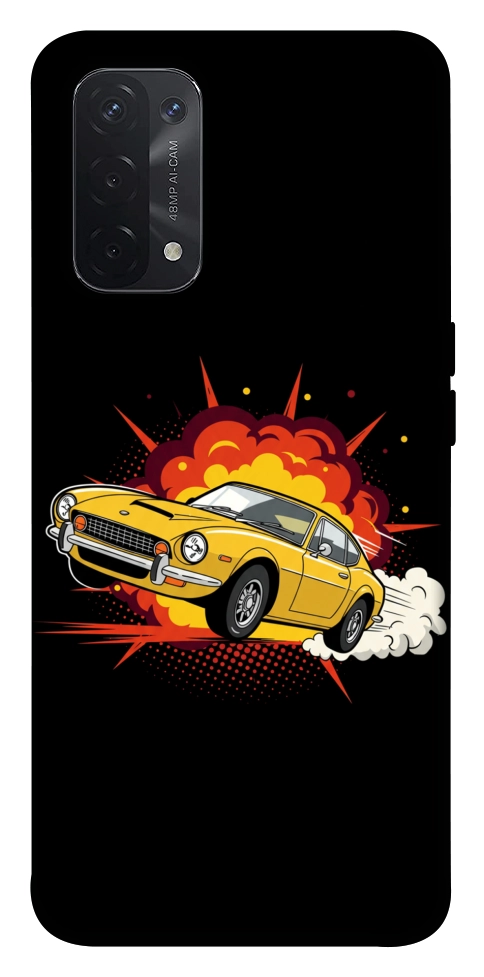 Чохол Retro comics car black для Oppo A74 5G