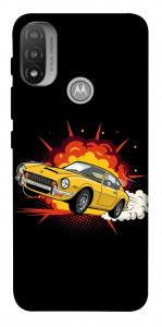Чехол Retro comics car black для Motorola Moto E20