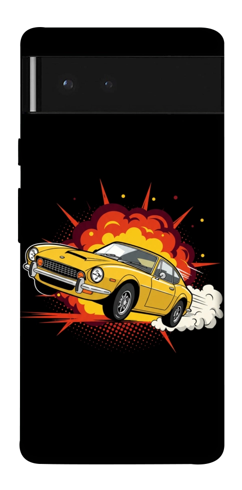 Чехол Retro comics car black для Google Pixel 6