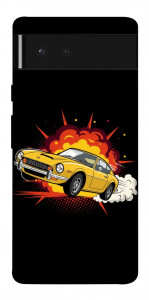 Чехол Retro comics car black для Google Pixel 6
