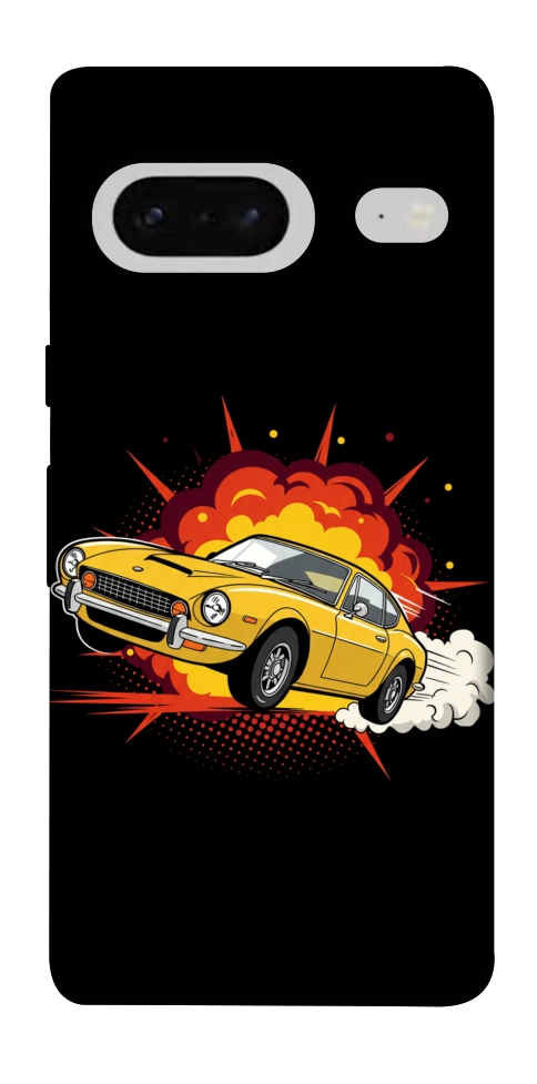 Чехол Retro comics car black для Google Pixel 7