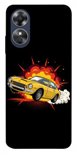 Чехол Retro comics car black для Oppo A17
