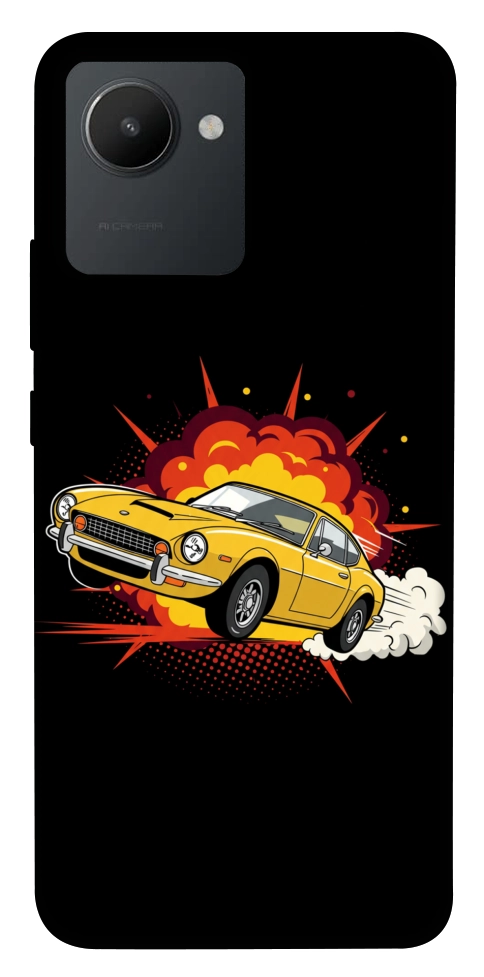 Чехол Retro comics car black для Realme C30s