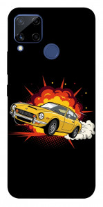 Чехол Retro comics car black для Realme C15