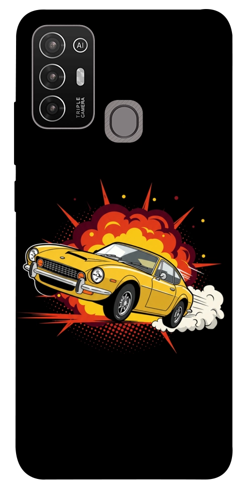 Чехол Retro comics car black для ZTE Blade A52