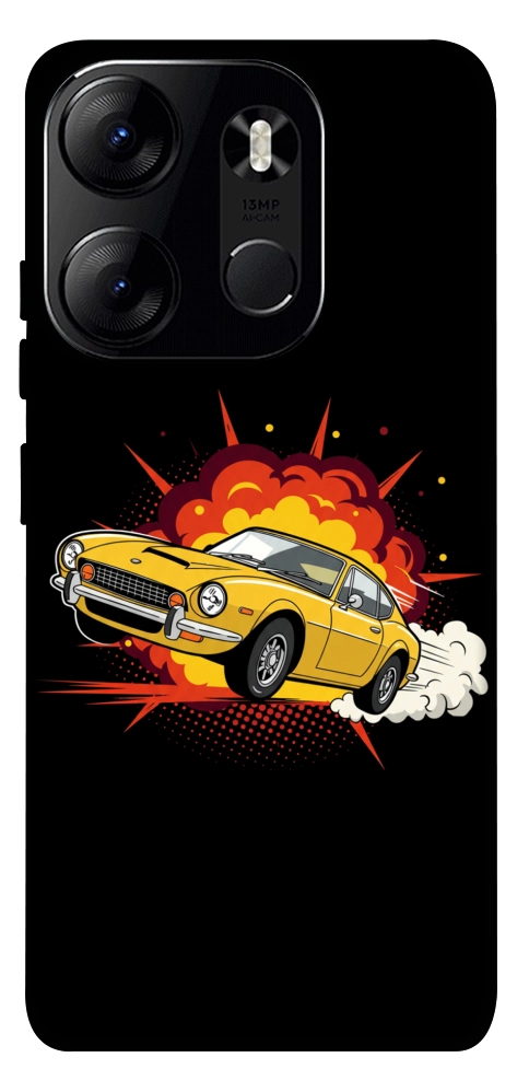 Чохол Retro comics car black для Tecno Spark Go 2023