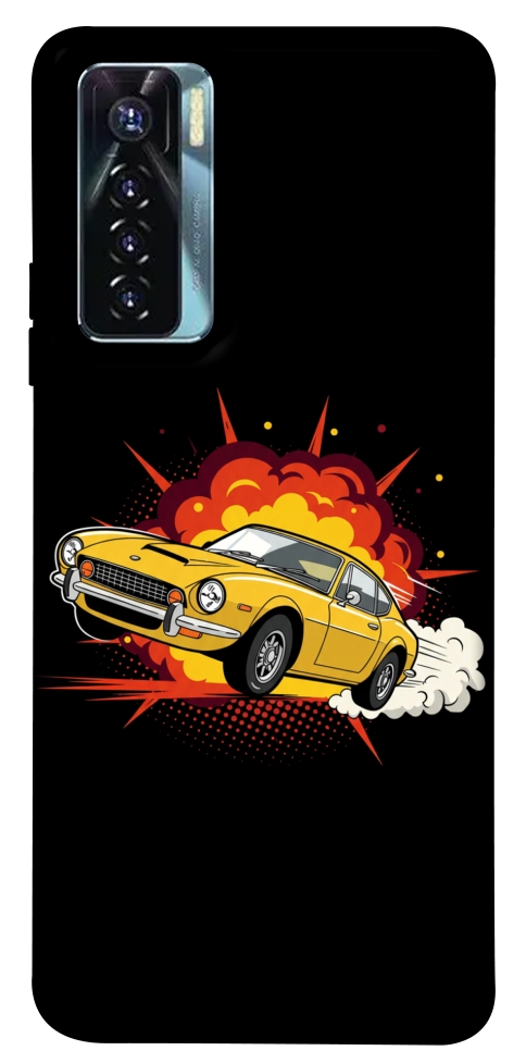 Чехол Retro comics car black для TECNO Camon 17 Pro