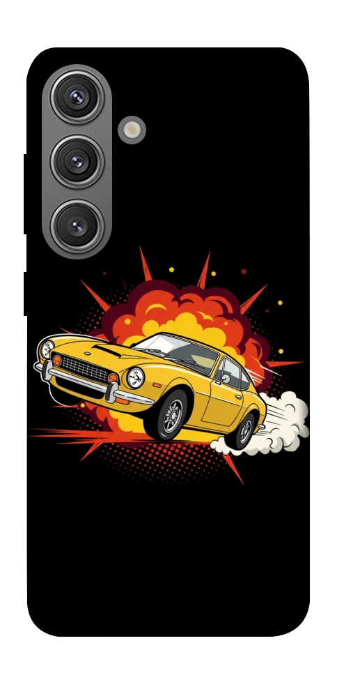Чехол Retro comics car black для Galaxy S24