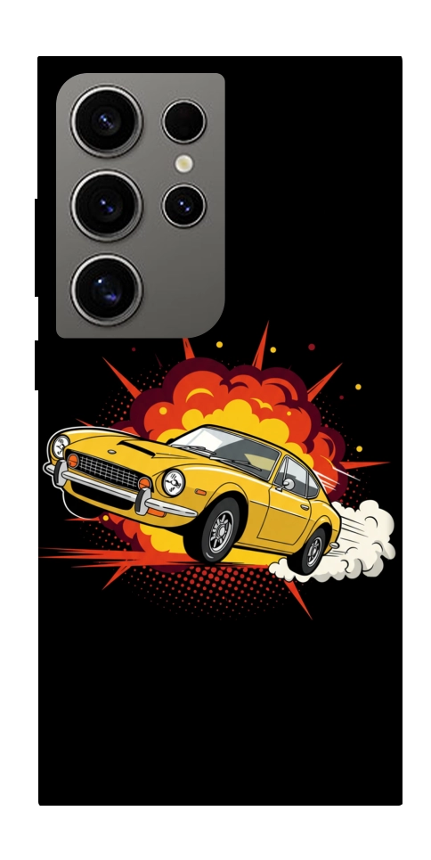 Чехол Retro comics car black для Galaxy S24 Ultra