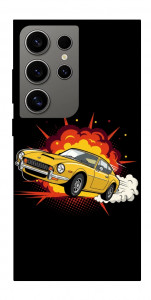 Чохол Retro comics car black для Galaxy S24 Ultra