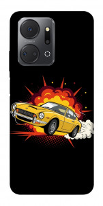 Чохол Retro comics car black для Huawei Honor X7a