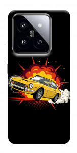Чехол Retro comics car black для Xiaomi 14 Pro