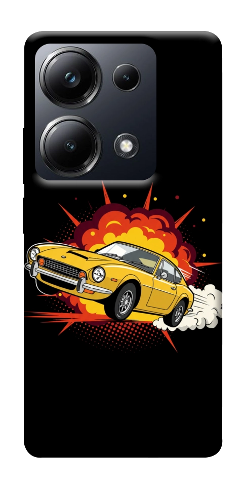 Чехол Retro comics car black для Xiaomi Poco M6