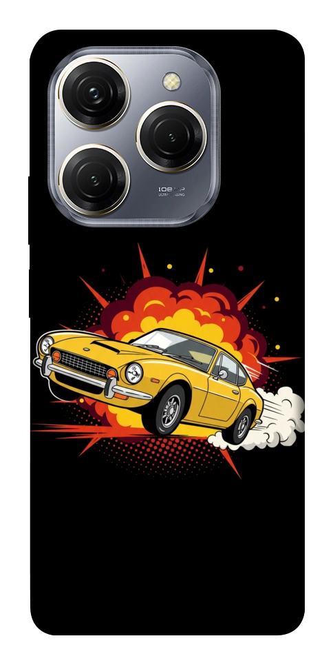 Чохол Retro comics car black для TECNO Spark 20 Pro