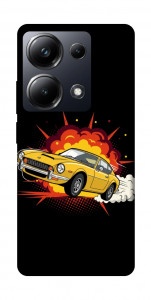Чехол Retro comics car black для Xiaomi Poco M6 Pro 4G