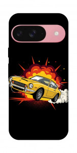 Чехол Retro comics car black для Google Pixel 9