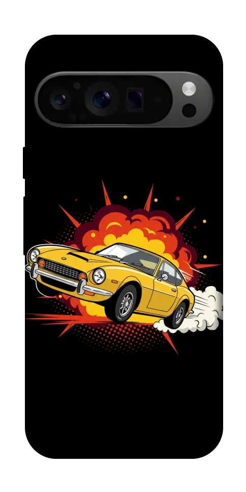 Чехол Retro comics car black для Google Pixel 9 Pro