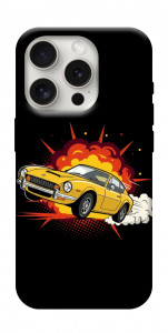Чехол Retro comics car black для iPhone 16 Pro