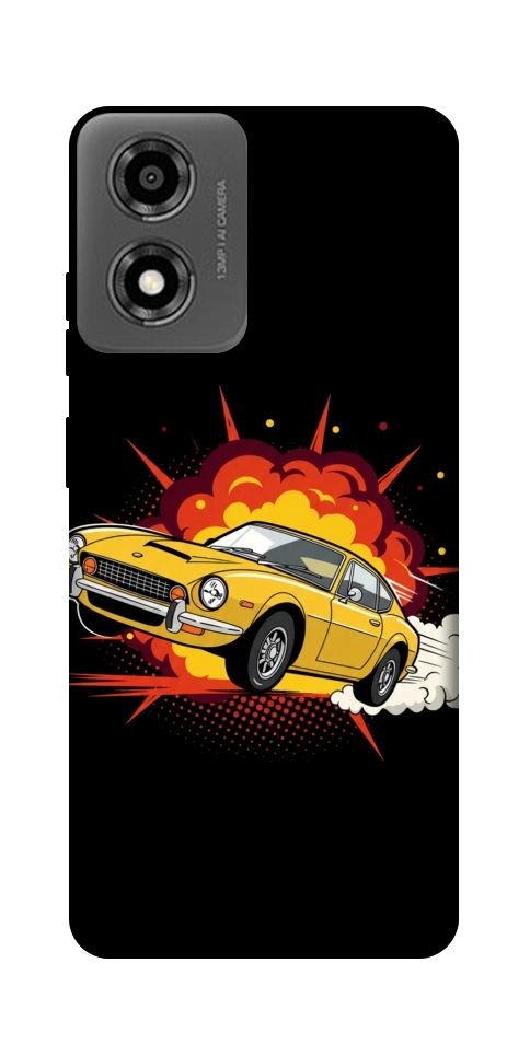 Чехол Retro comics car black для Motorola Moto E14