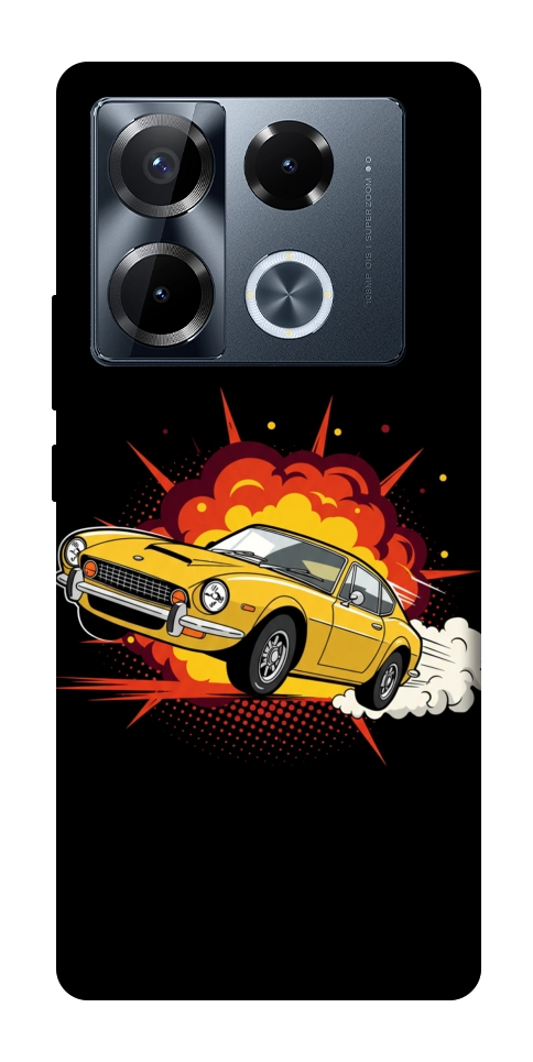 Чехол Retro comics car black для Infinix Note 40 Pro 4G