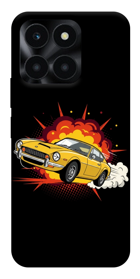 Чехол Retro comics car black для Huawei Honor X6a