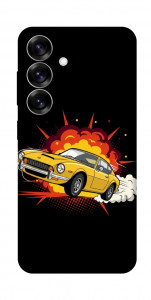 Чехол Retro comics car black для Galaxy S25