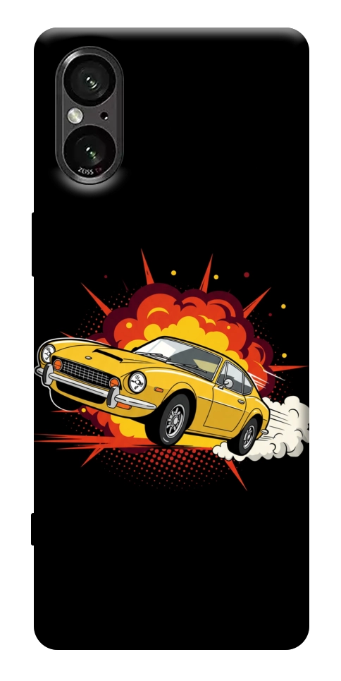 Чохол Retro comics car black для Sony Xperia 5 V
