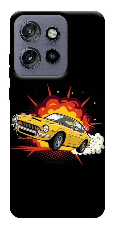 Чохол Retro comics car black для Motorola Edge 50 Neo