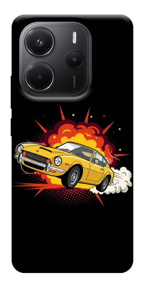 Чехол Retro comics car black для Xiaomi Redmi Note 14 4G (Europe version)
