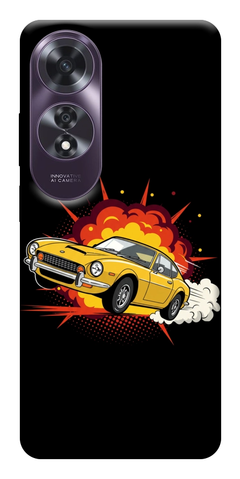 Чехол Retro comics car black для Oppo A60 4G