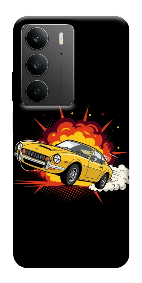 Чехол Retro comics car black для Realme C75