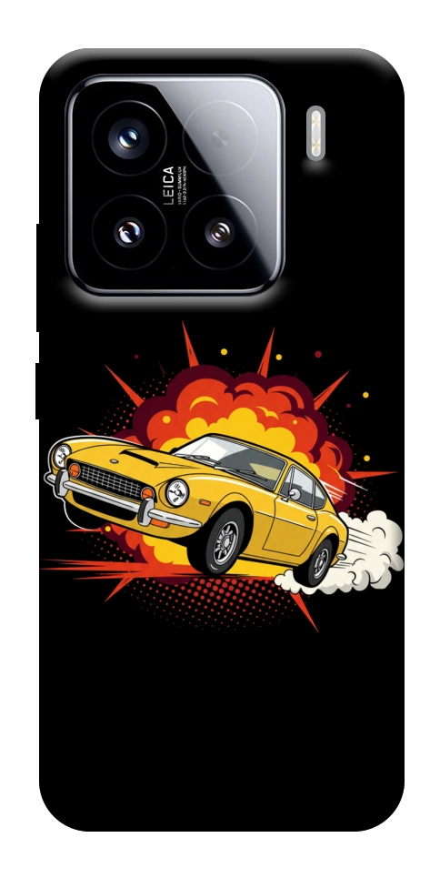 Чехол Retro comics car black для Xiaomi 15