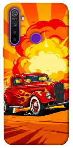 Чехол Retro comics car для Realme 5