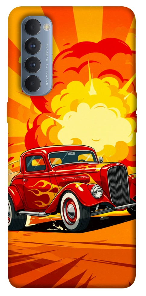 Чехол Retro comics car для Oppo Reno 4 Pro