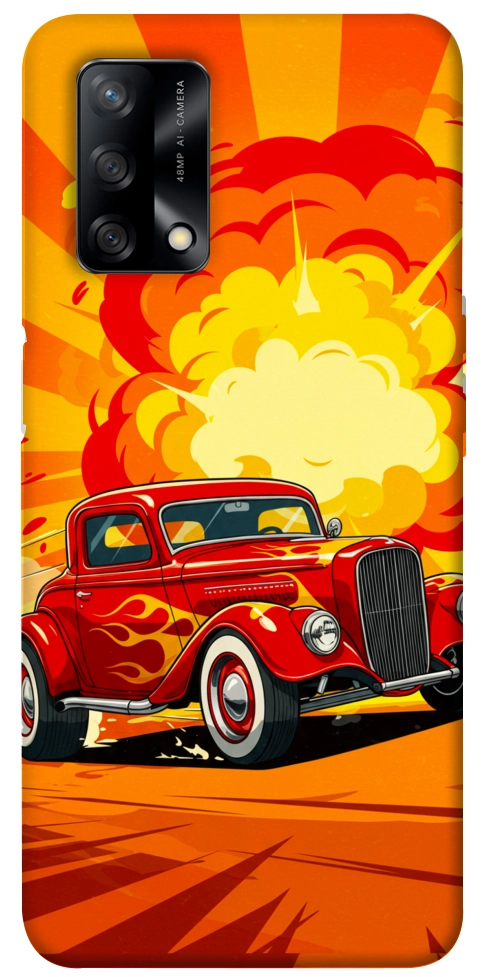 Чехол Retro comics car для Oppo A74 4G
