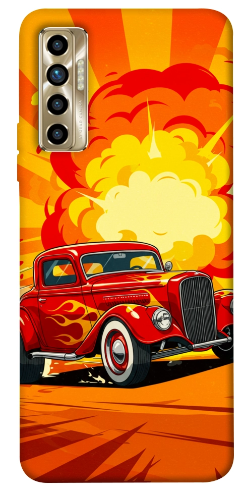 Чехол Retro comics car для TECNO Camon 17P